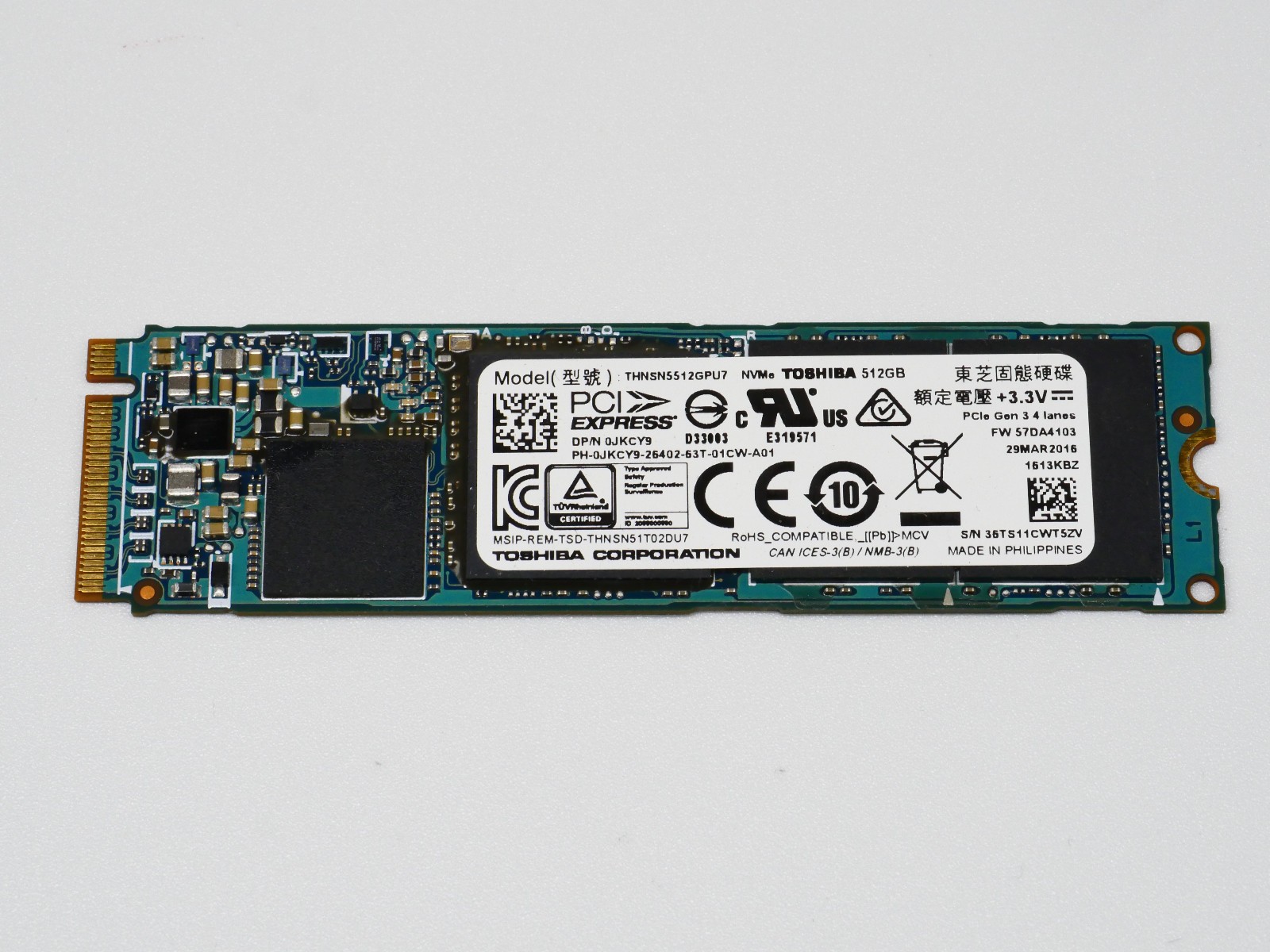 TOSHIBA 512GB m.2 2280 SATA PCIe SSD Solid State Drive Laptop THNSN5512GPU7