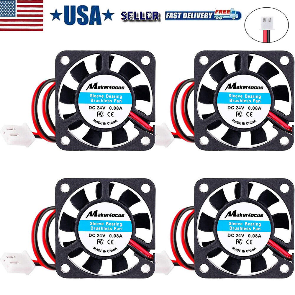 4Pcs 24V 40mm Cooling Case Fan 4010 40x40x10mm DC Mini Silent 3D Printer 2-Pin