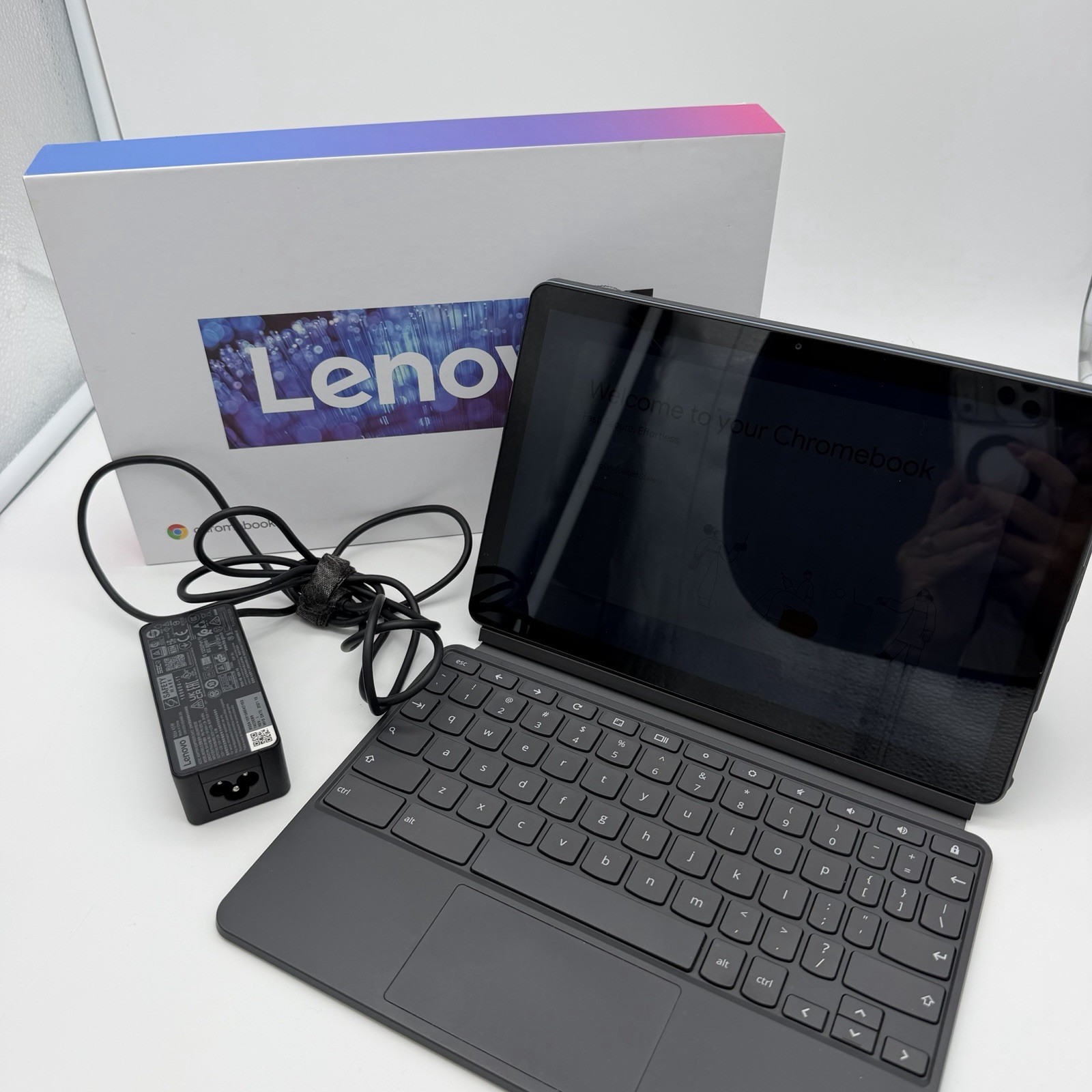 Lenovo Chromebook Duet CT-X636F 10.1in 64GB 4GB Chrome OS Gray/Blue + Keyboard