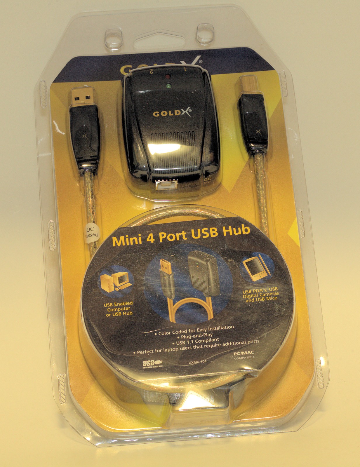 USB 1.1 4-Port Powered Hub GoldX Test GXMU-104