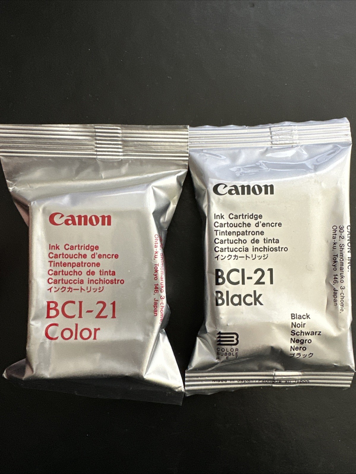 New - Canon BCI-21 Black and Color Ink Cartridges - OEM Genuine