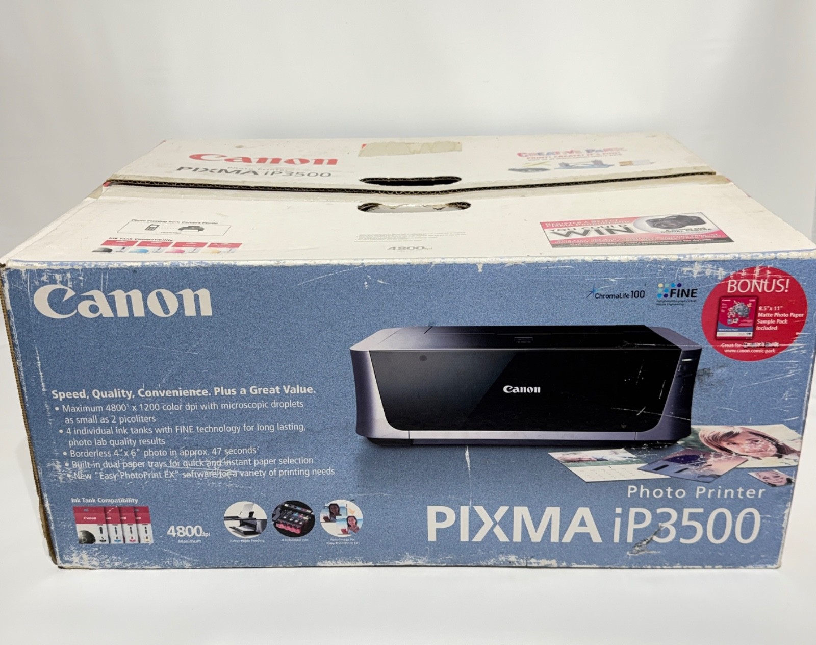 CANON Pixma Photo Printer iP3500 NEW Open Box