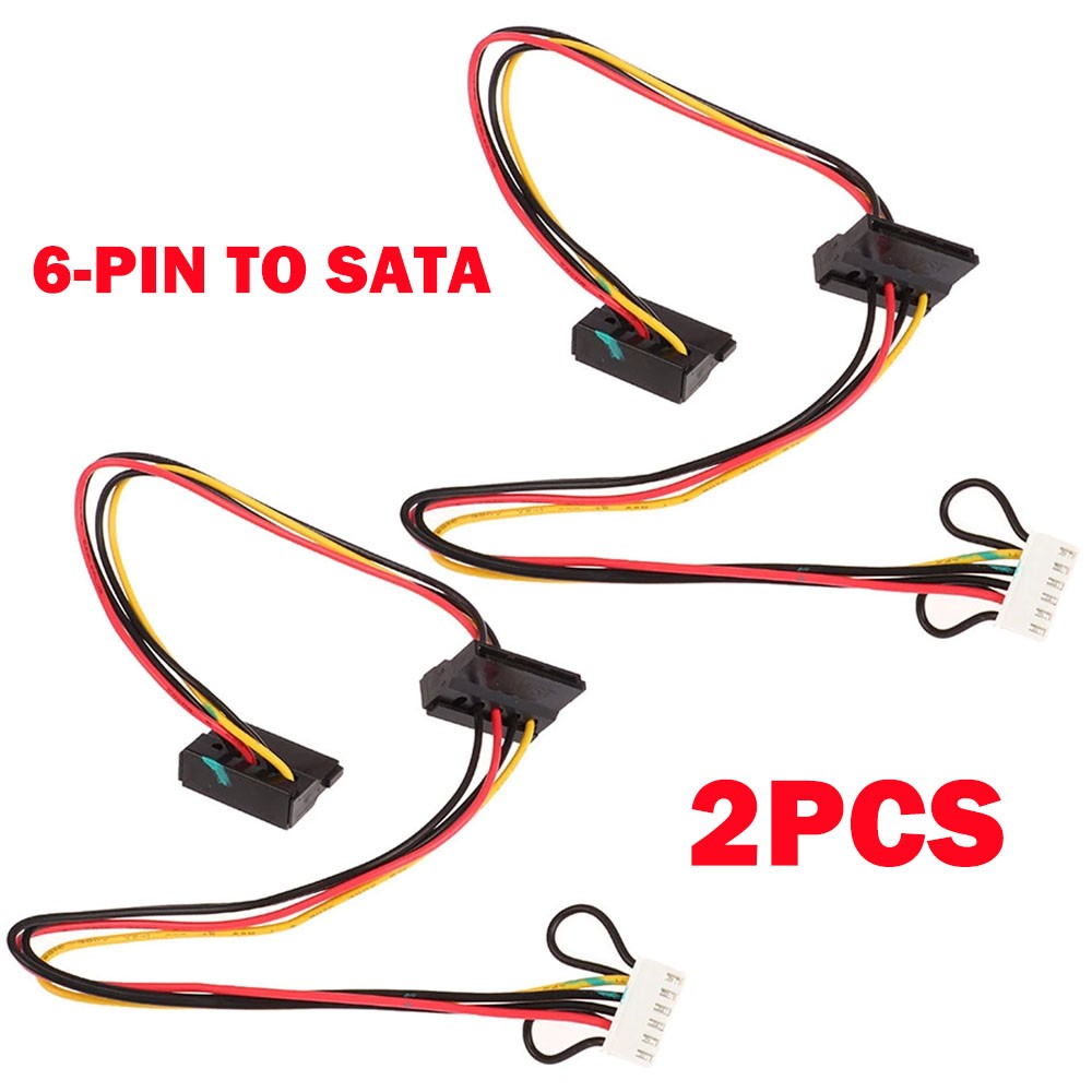 2PC 6 Pin To 2-Port HDD SATA Power Socket Cable Conector For Acer Computer USA