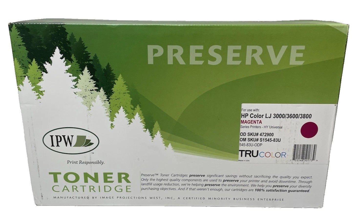 IPW Preserve TruColor Magenta Toner Cartridge 545-83U-ODP New Sealed