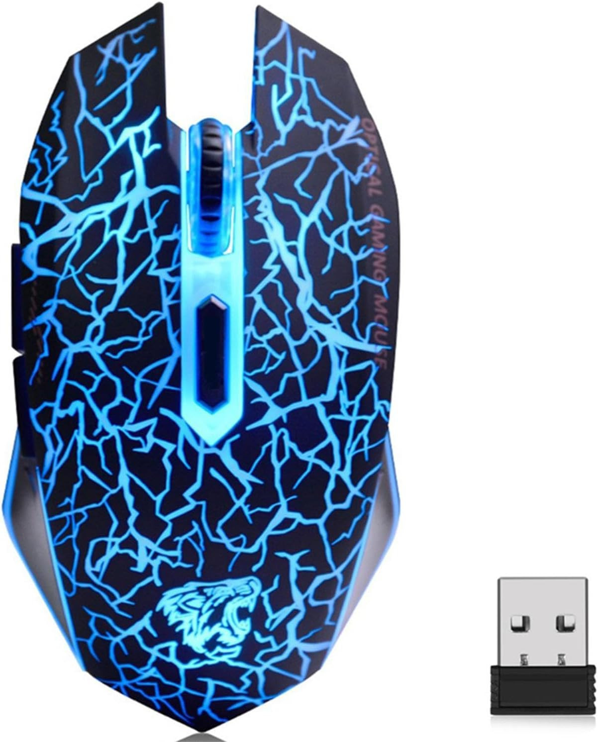 M2 Wireless Gaming Mouse, Silent Rechargeable Computer Mice-Black