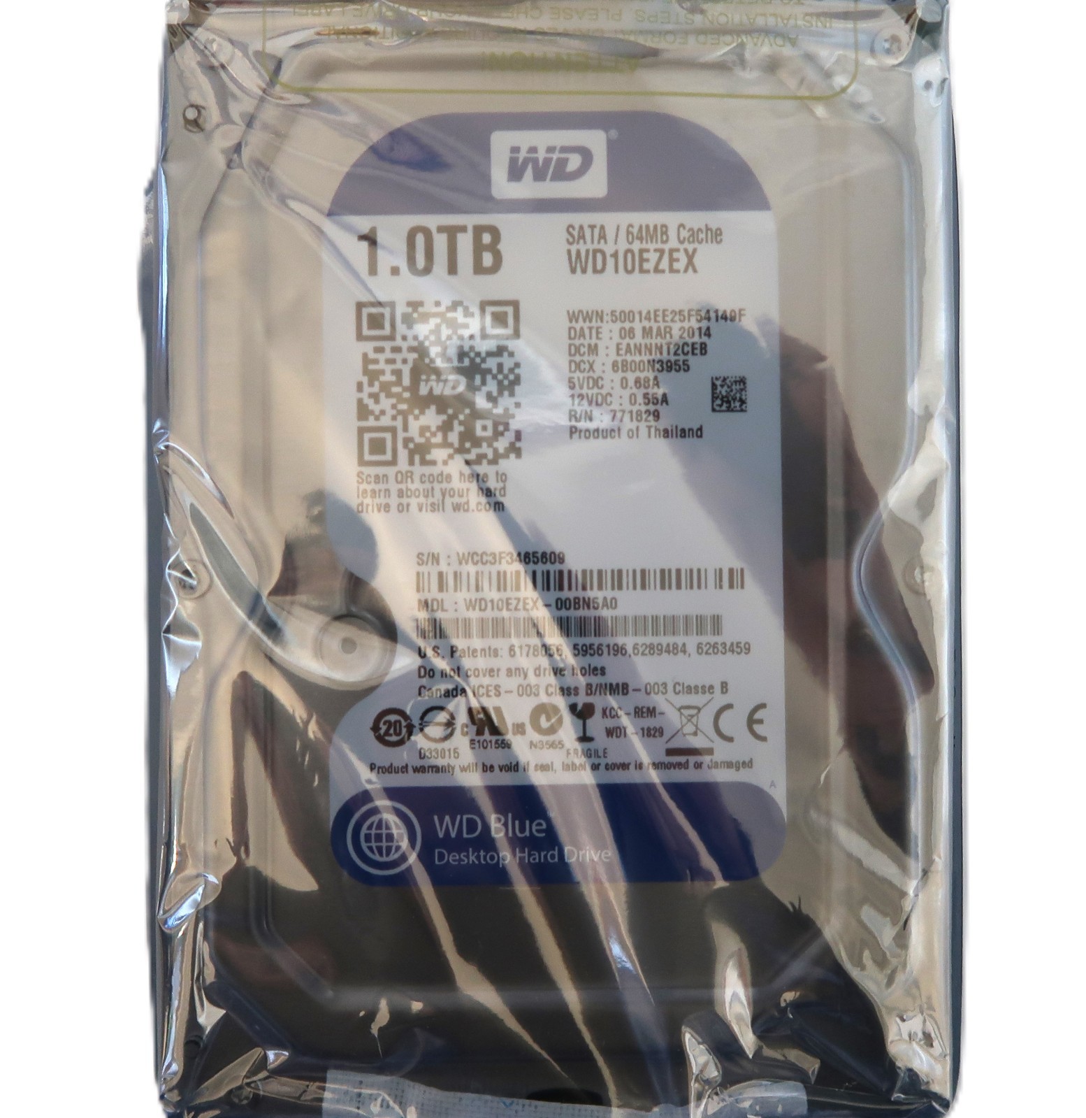 WD WD10EZEX-00BN5A0 EANNNT2CEB (WCC3) Thailand 1TB 3.5" Sata HDD MAR/2014 *NEW*