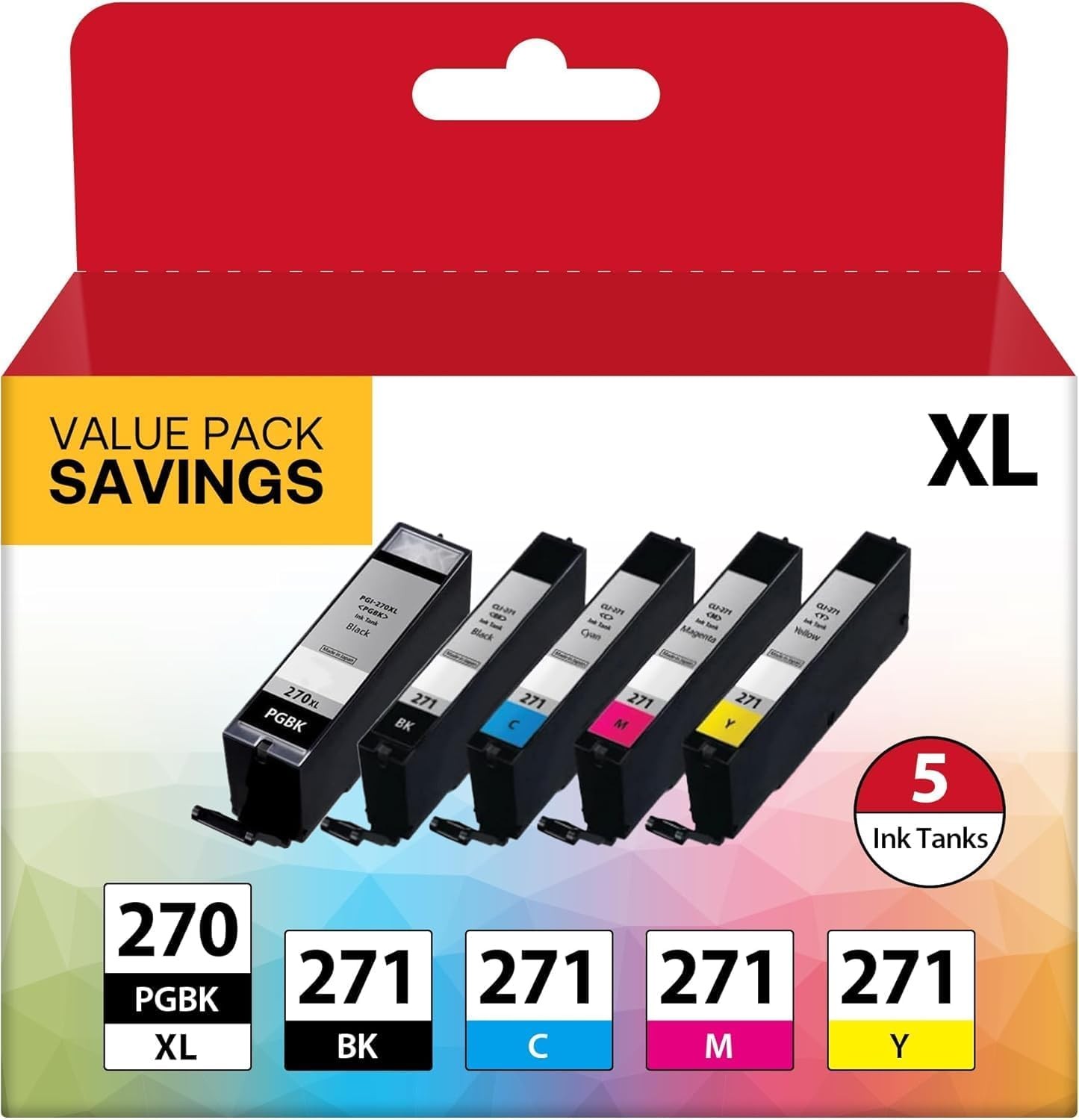KOTANG PGI-270XL CLI-271XL 5 Color Value Pack Replacement for Canon 270 271 X...