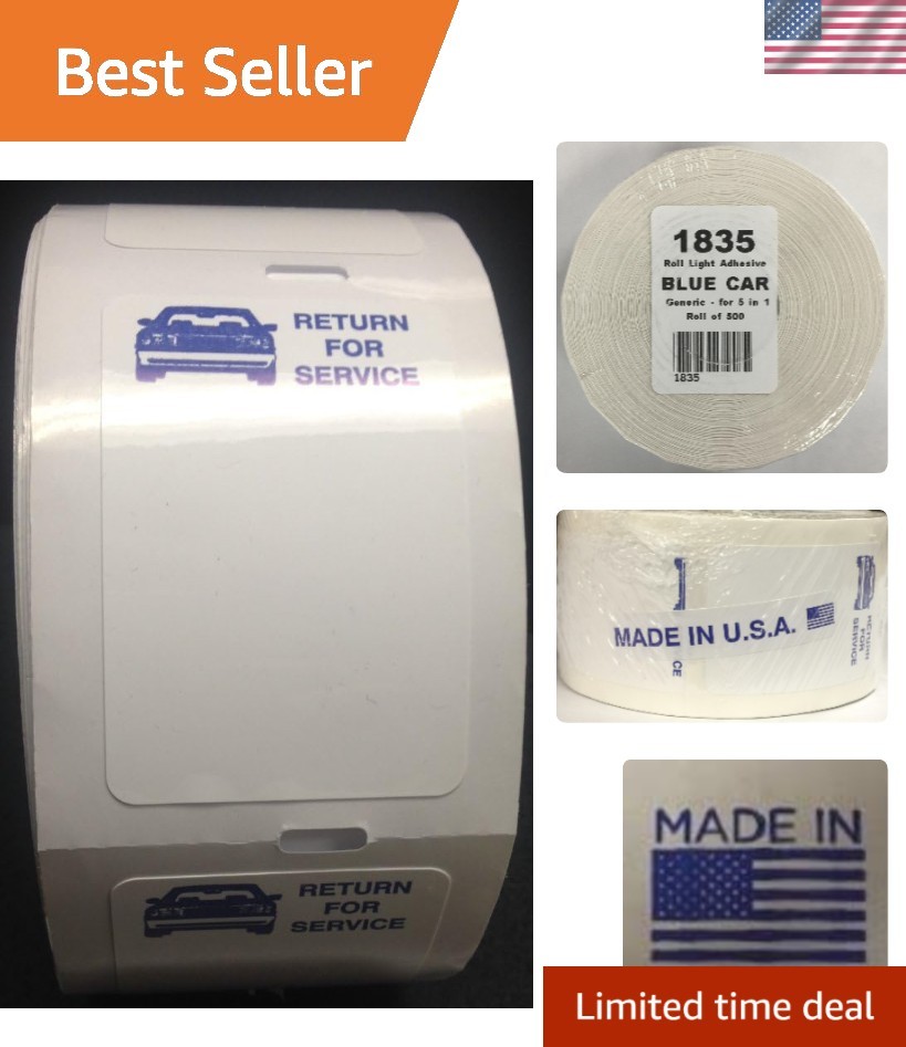 Light Adhesive Oil Change Labels - 500 Count for Thermal Printers