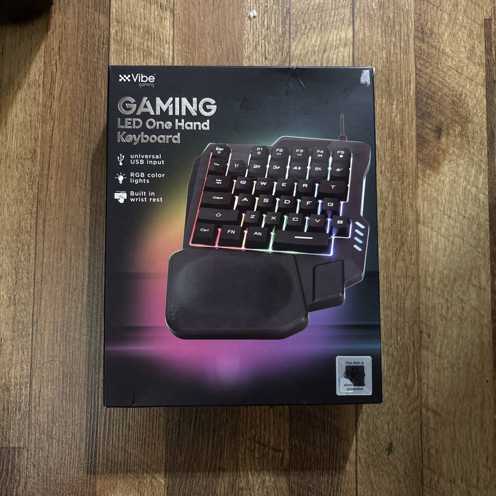 Vibe Gaming LED One Hand Keyboard Lighted RGB - With Wrist Rest - NEW IN BOX