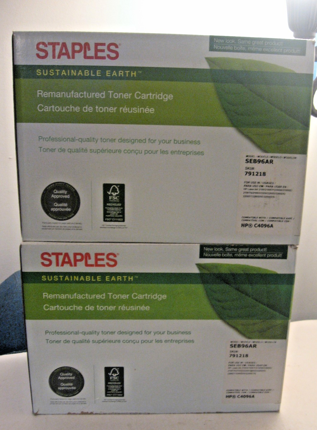 Lot 2  Staples SEB96AR Toner Cartridges HP C4096A 96A Black - New