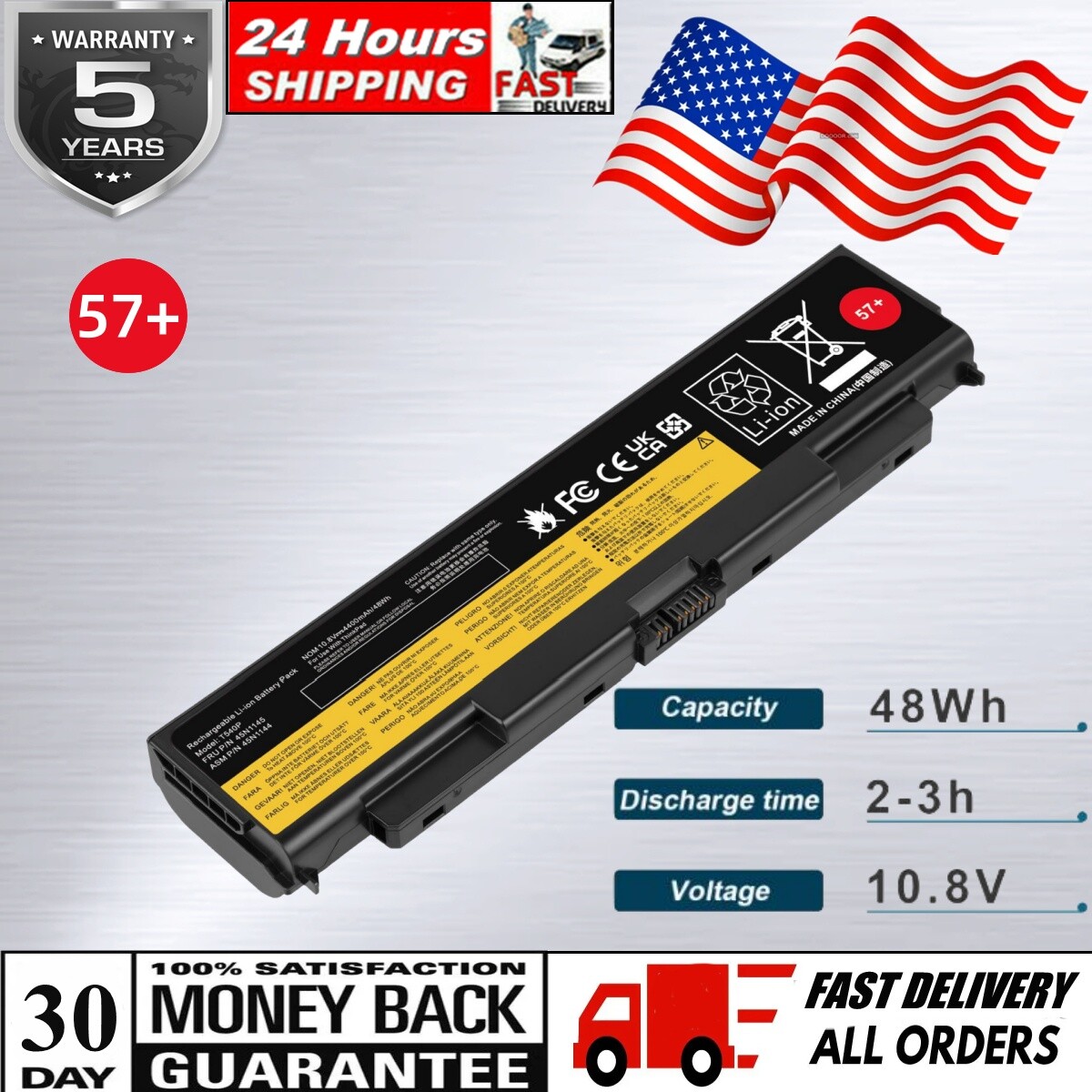 🔥LOT For Lenovo Battery 45N1146 45N1147 for Thinkpad L440 T540P W540 L540 57+