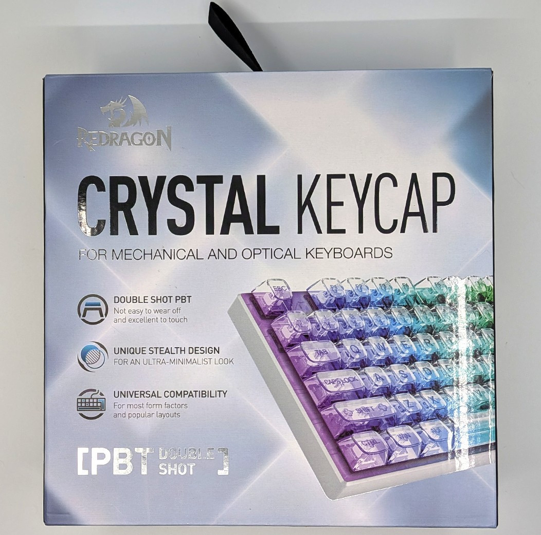 Redragon A135 Crystal Keycap Set Double Shot PBT Transparent US ANSI English