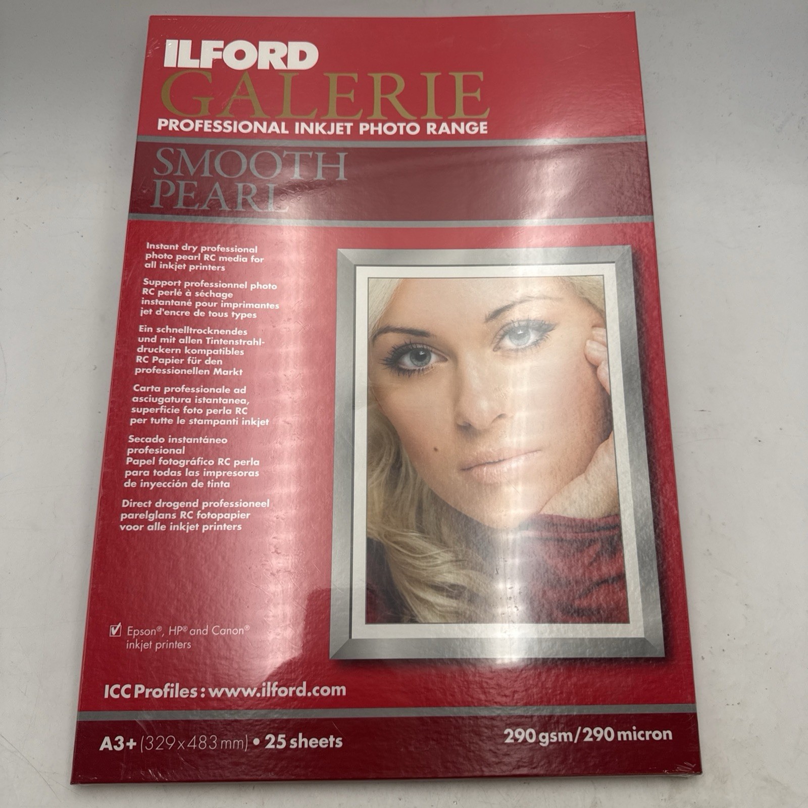 A3+ PLUS 25 SHEETS 290g/sm Ilford Galerie Smooth Pearl Photo Paper NEW SEALED