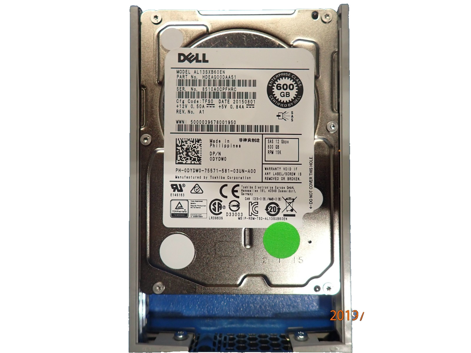 Dell 0DYDW0 600GB SAS Hard Drive 15000 RPM 2.5" HDD Internal Hard Disk Drives