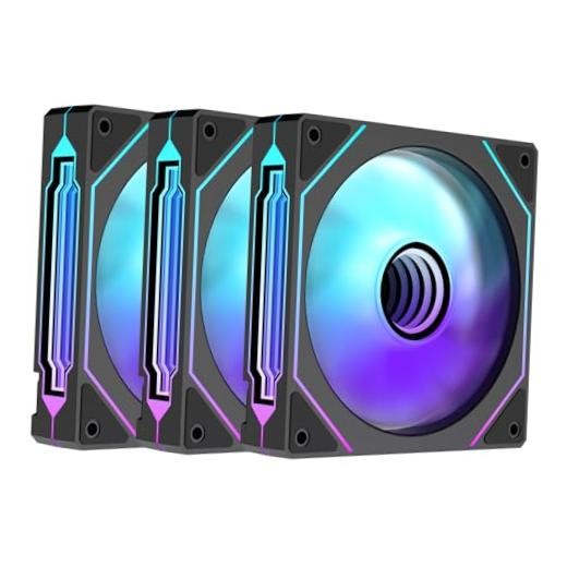 Prism4 Pro X3 120mm ARGB Case Fans,Infinity Mirror RGB 4Pro_Forward_3Pack Black