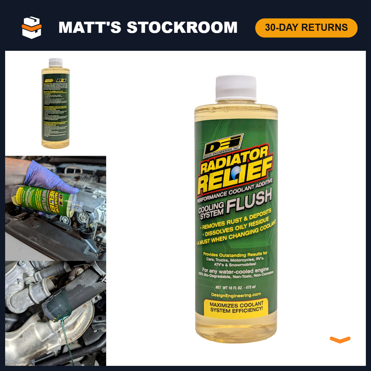 Cooling System Flush 16 oz - Radiator Relief, Engine Maintenance, High Performan