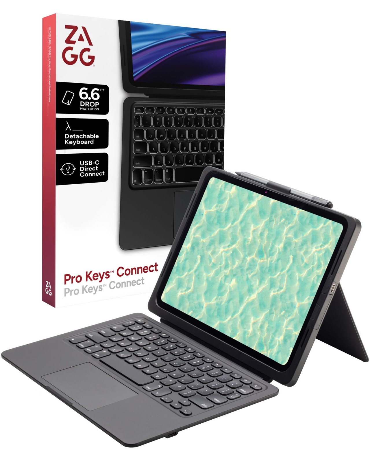 ZAGG Pro Keys Connect iPad Air 11" (M4)/(M3)/(M2) Keyboard Case – USB̴