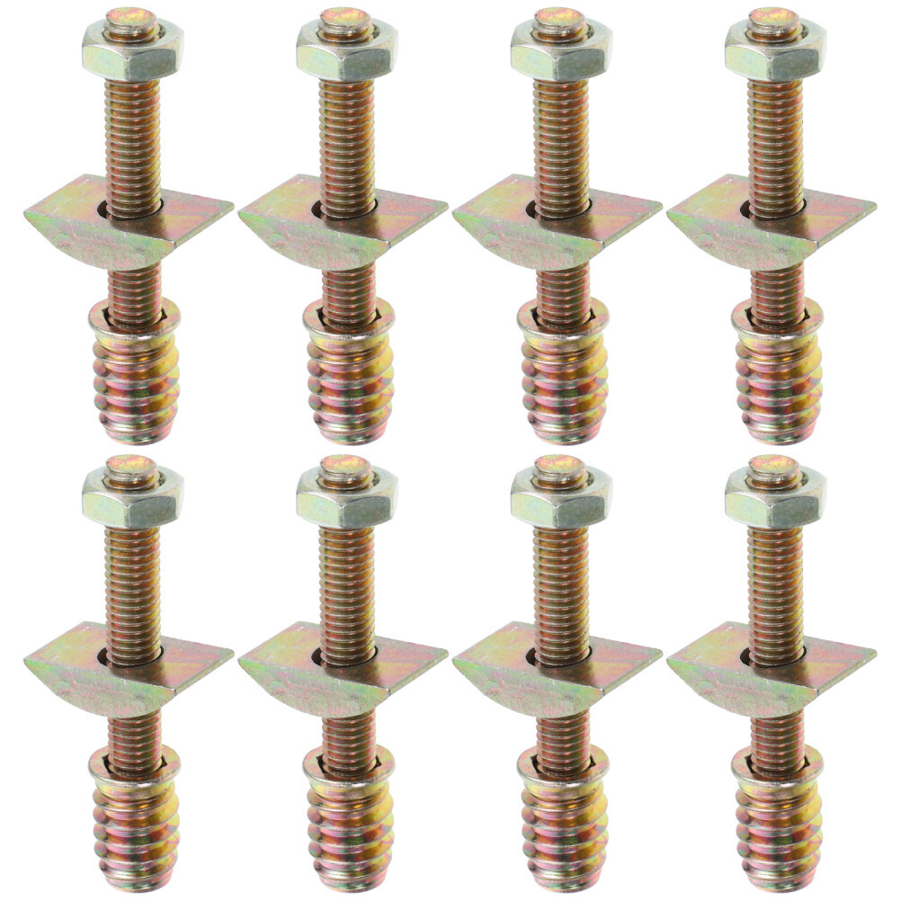 8 Sets Bed Parts Bed Hardwares Bed Frame Parts Half Moon Nut Furniture Connector
