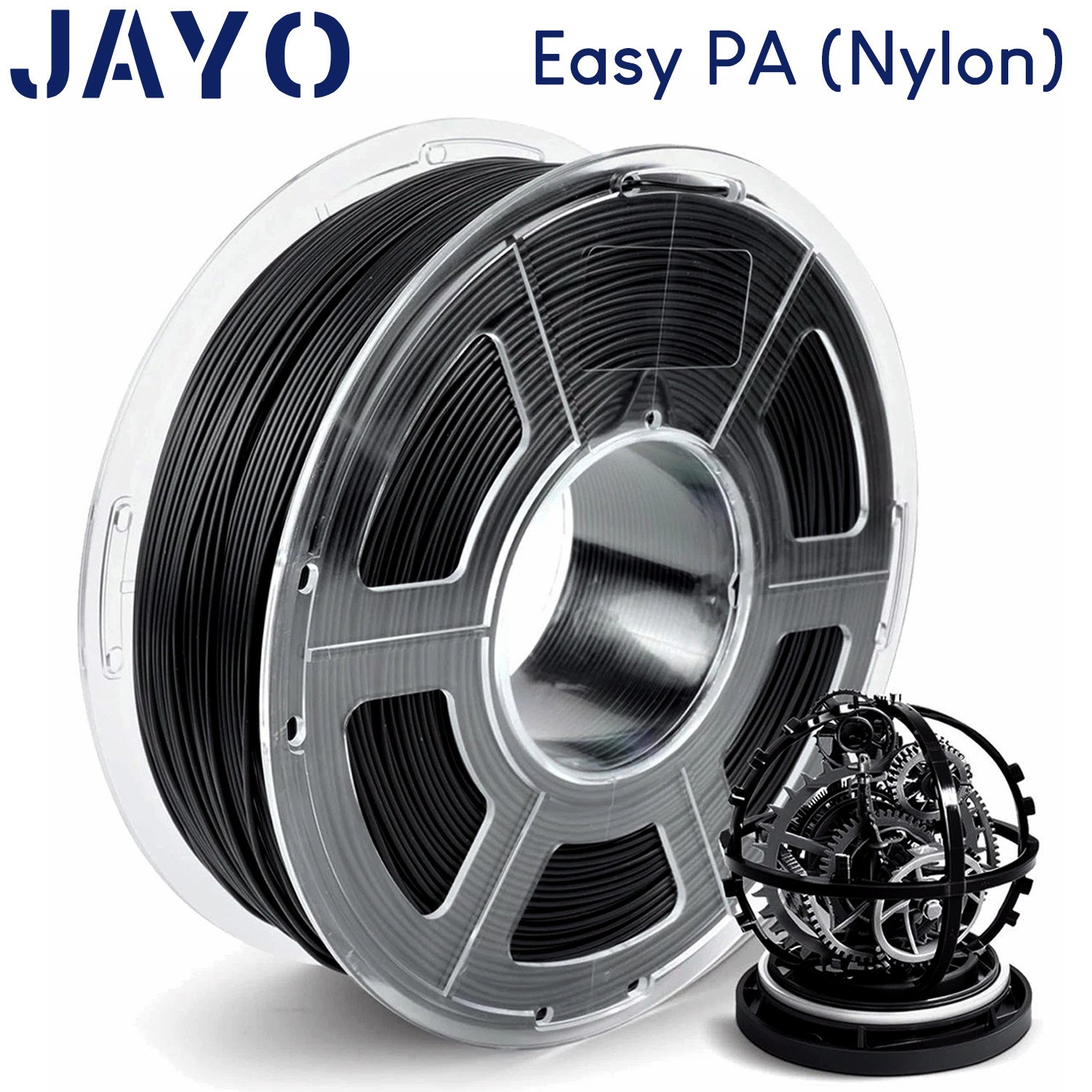 JAYO 1KG Black Easy PA Nylon 6+66 Filament 1.75mm EPA 2.2lbs Warp-Free Strong