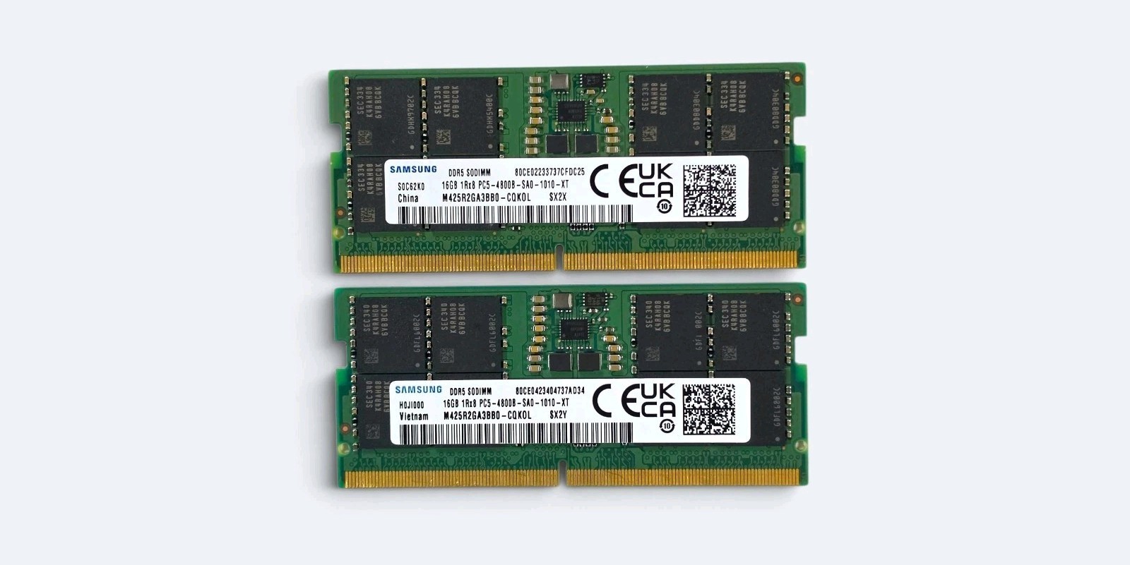 Samsung 32GB Kit (2x16GB) DDR5 4800MHz SODIMM PC5-38400, High Performance CL40🔥