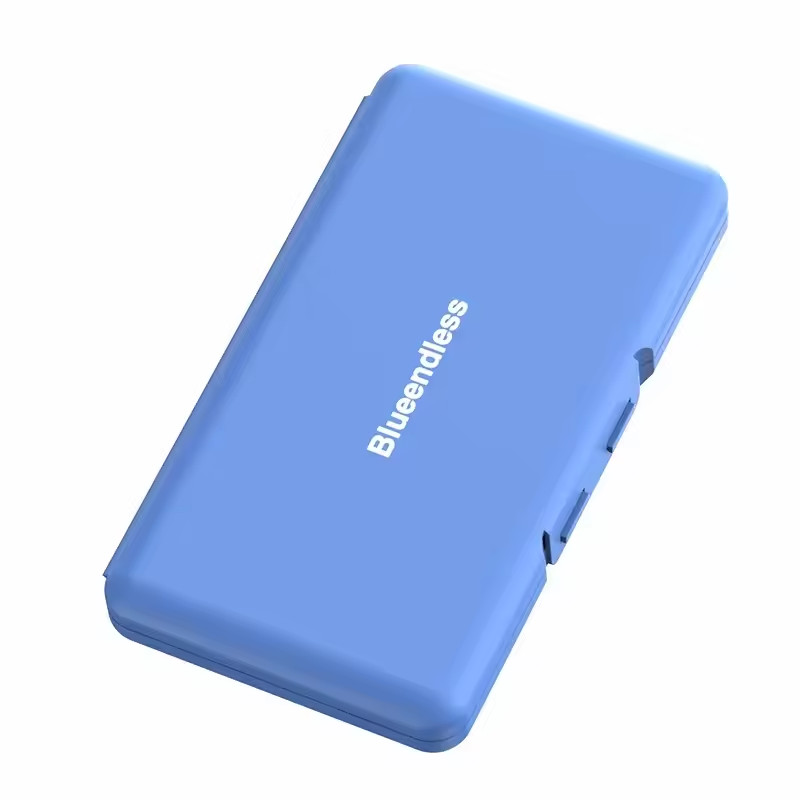 4-Slot M.2  NVME Storage Case 2280 SSD Enclosure Bag Shockproof Case ESD Blue