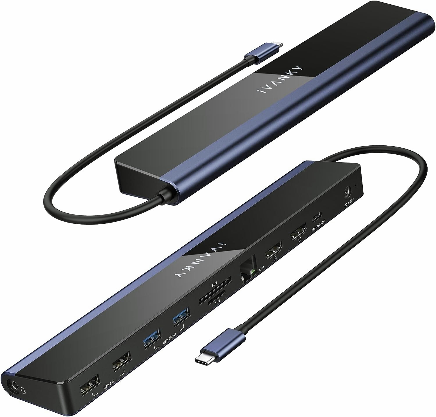iVANKY EdgeDock 1 USB C Laptop Docking Station with 100W Power Adapter, 12-in-1