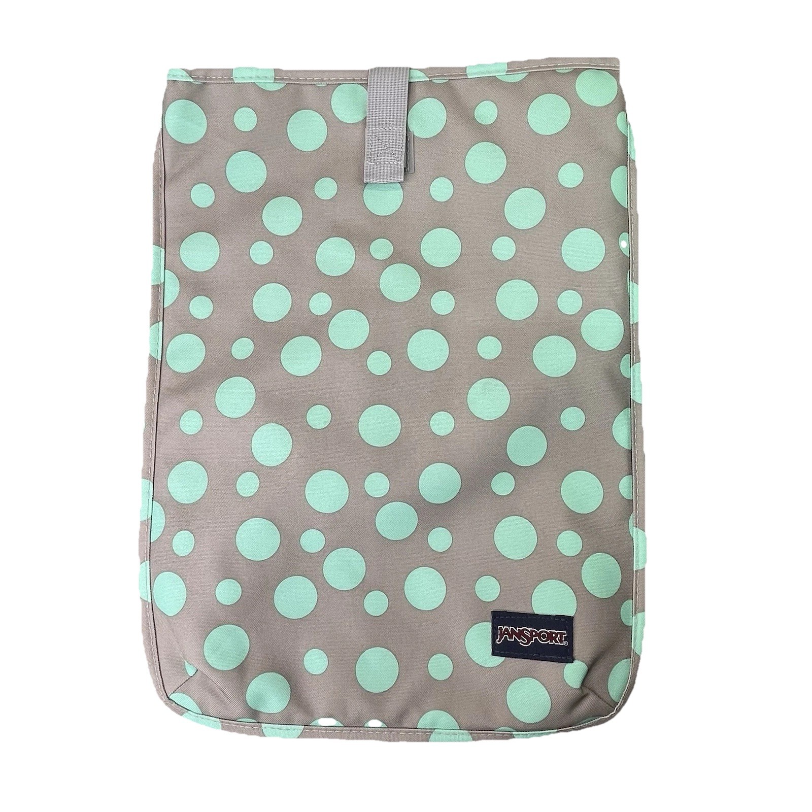 JanSport Laptop Bag Gray Green Polka Dot Laptop Computer 16x12 Pad Sleeve Case