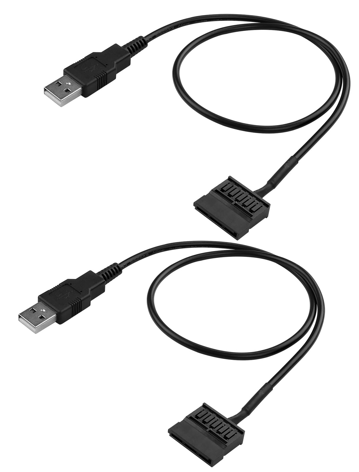 ELFJMZP 2-Pack USB to SATA Power Cable, 50cm 22AWG Tinned Copper 19.7 inches 