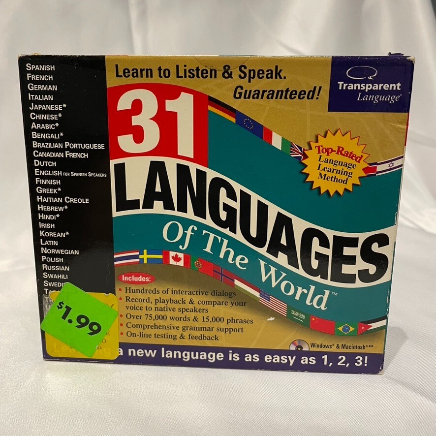 31 Languages Of The World 2-CD, Transparent Language, PC Or MAC (Untested)