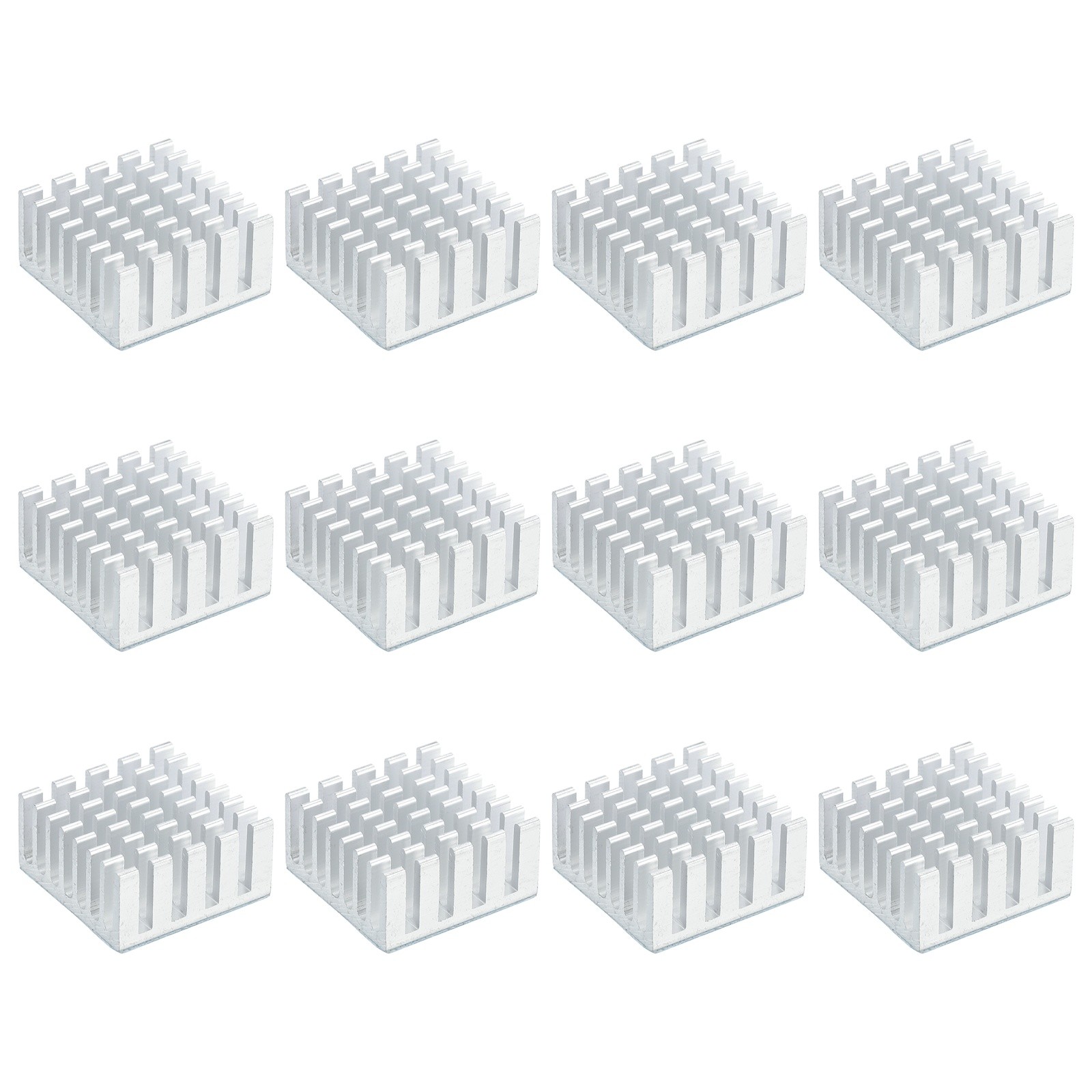 12Pcs, Heatsink 20x20x10mm Aluminum Heat Sink w/ Thermal Blue Sticker White