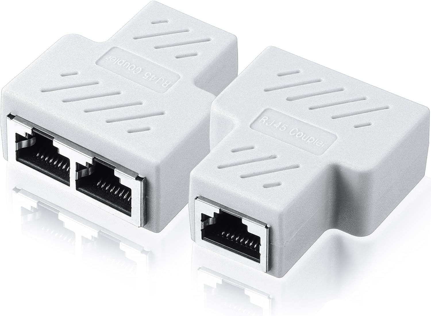 2 Pack RJ45 Splitter 1 to 2 Port T Adapter Female Socket Ethernet Connector D...