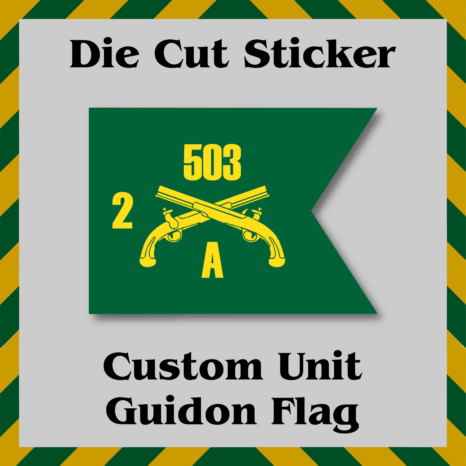 Custom Guidon Flag Sticker, Military Police, Die-Cut Vinyl Printed Decal, Army
