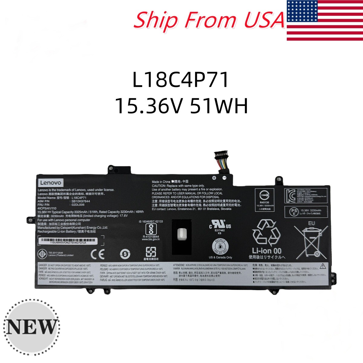 OEM Battery L18C4P71 L18L4P71 L18M4P72 For Lenovo ThinkPad X1 Carbon 2019 2020