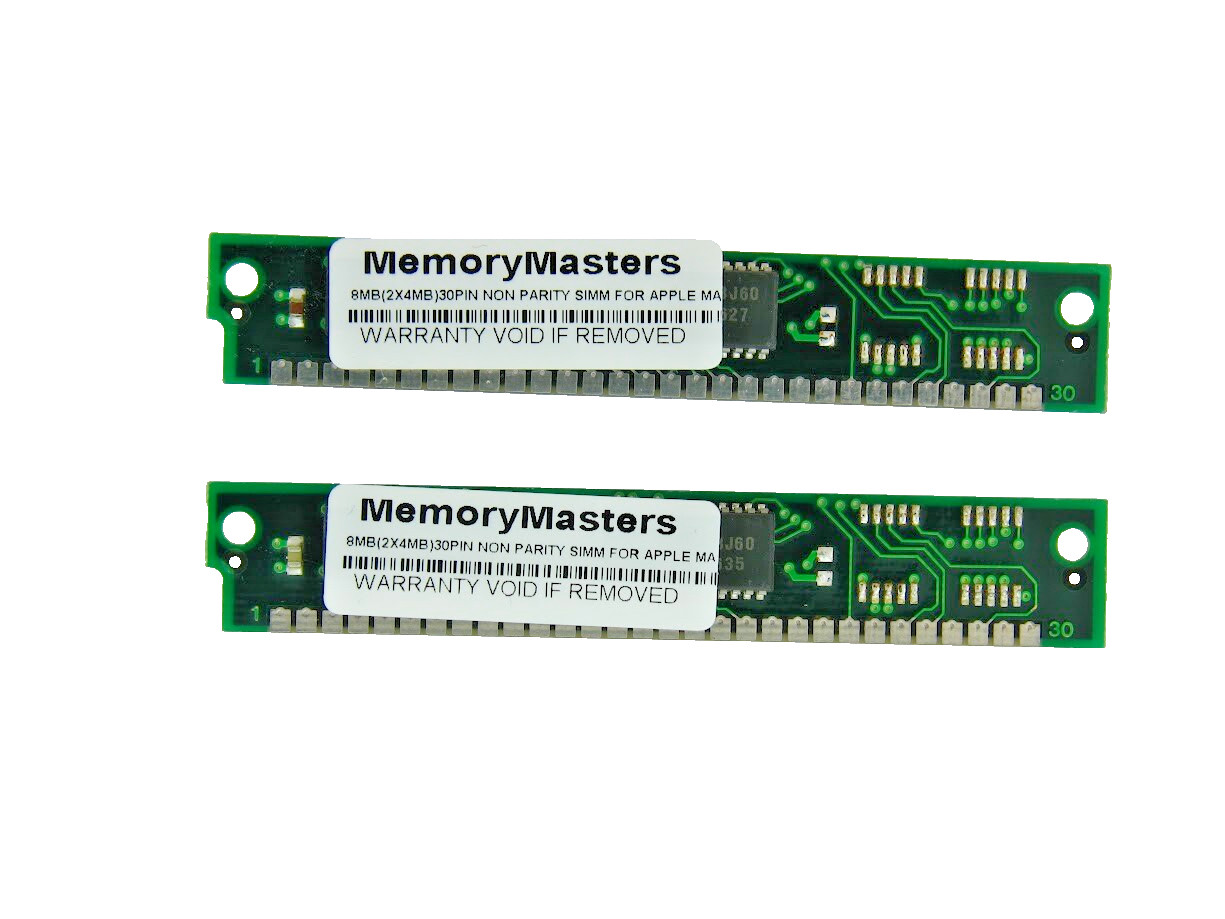 8MB 2x 4MB 30pin SIMM RAM MEMORY non-parity 4x8 30-pin Apple Mac PC Classic II