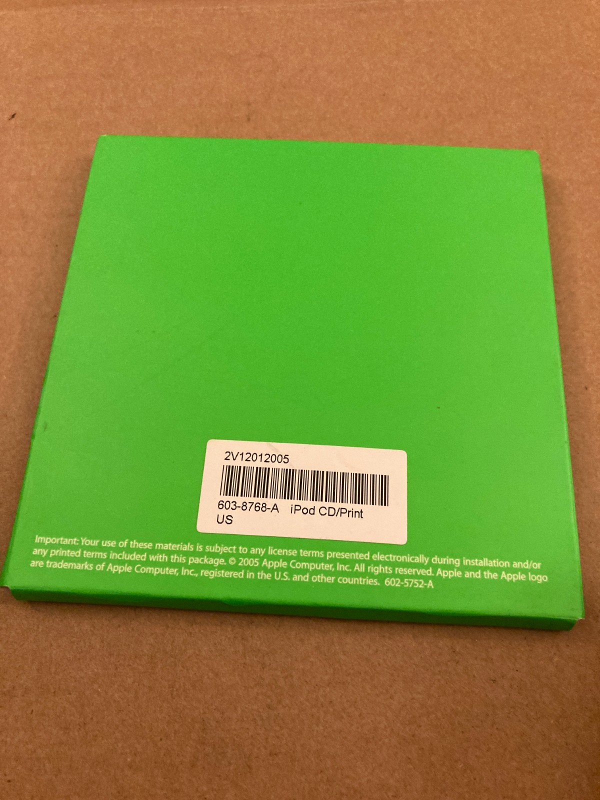 2005 Apple iPod + iTunes Software Installation Disc CD PC Vtg