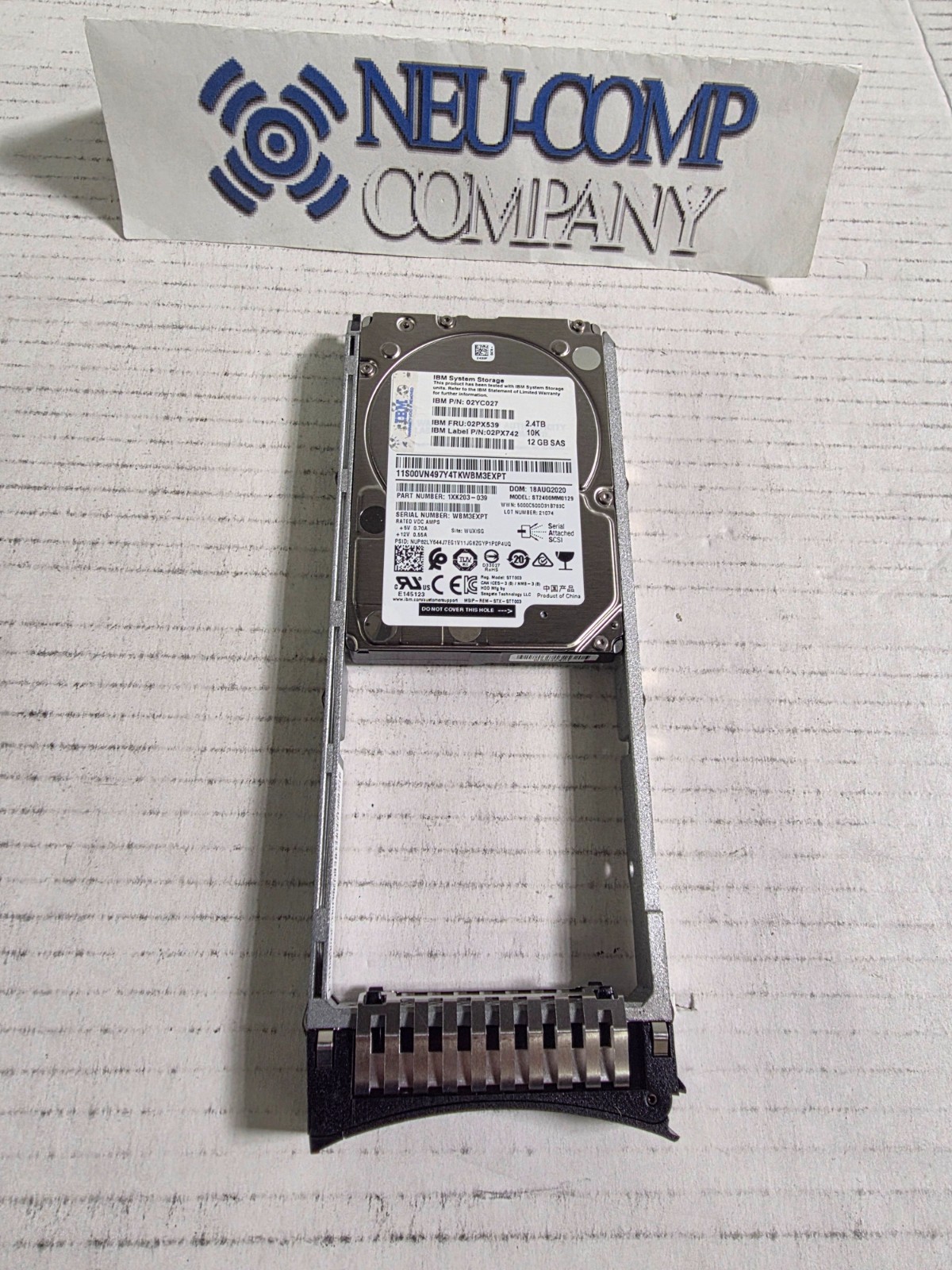 IBM 2072-AL6B 4662-AL6B V5000 Storwize 2.4GB 10K 12GB SAS HDD 02PX539 02YC027