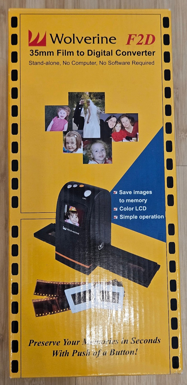 NEW Wolverine F2D 35mm Film Slide Negative Digital Converter Scanner 5MP