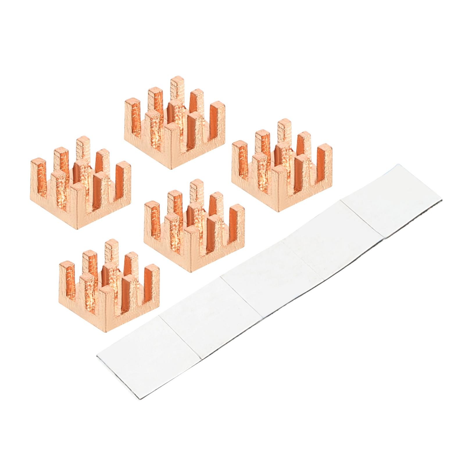 5pcs Copper Heatsink 6x6x4mm with Self Adhesive for IC Chipset Cooler