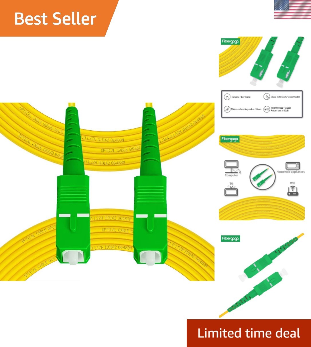Durable LSZH 15M Fiber Optic Cable - Optimal for High-Speed Internet Connection