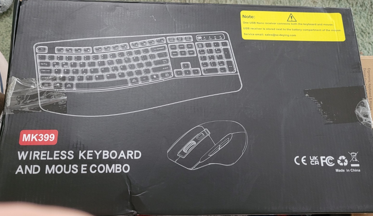 Keyboard Wireless and Mouse Combo MK399 Ergonomic Design 2.4G Full Size Wave