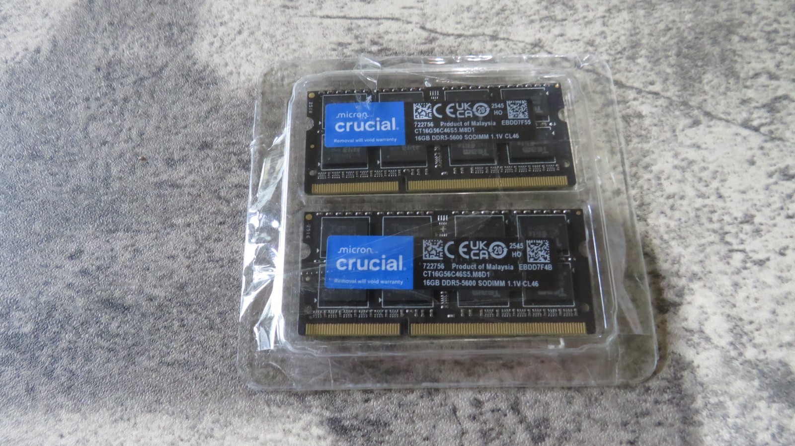 Crucial CT16G56C46S5.M8D1 32GB DDR5 RAM Kit (2x16GB) - Black
