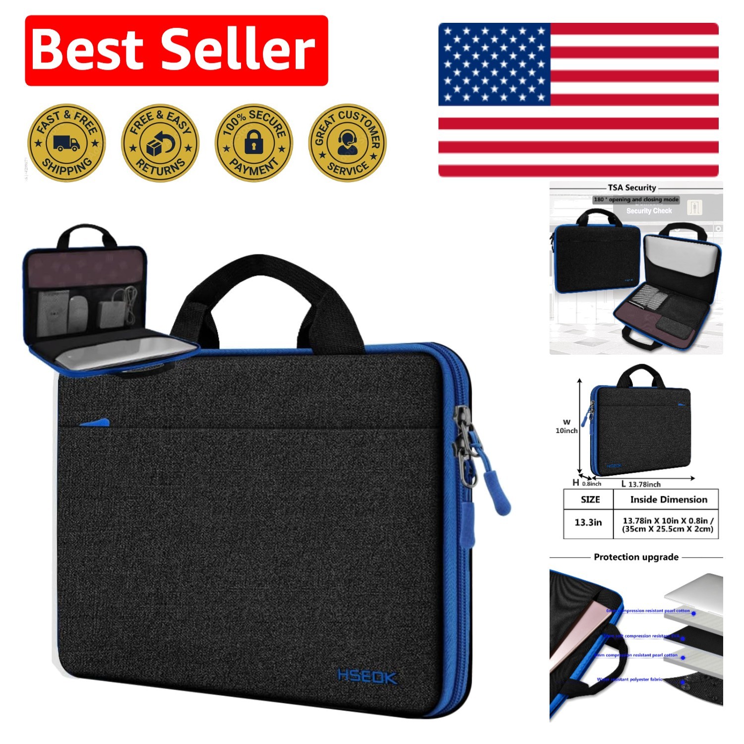 Elegant 13-14 Inch Laptop Sleeve: Water-Resistant Protection for Professionals