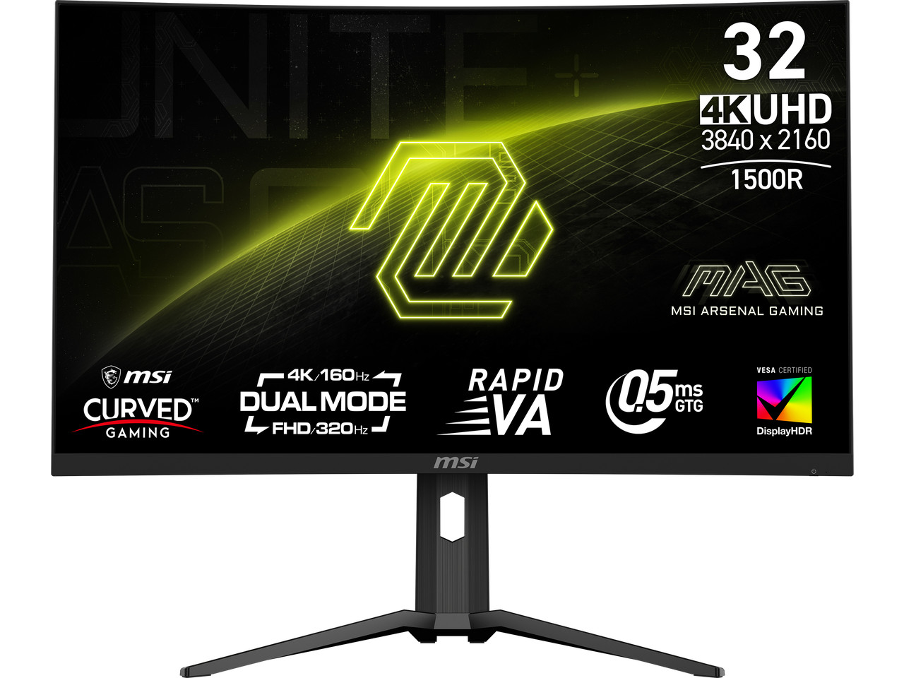 MSI 32 inch (31.5" viewable) DUAL MODE UHD 4K 160Hz Full HD 320Hz FreeSync