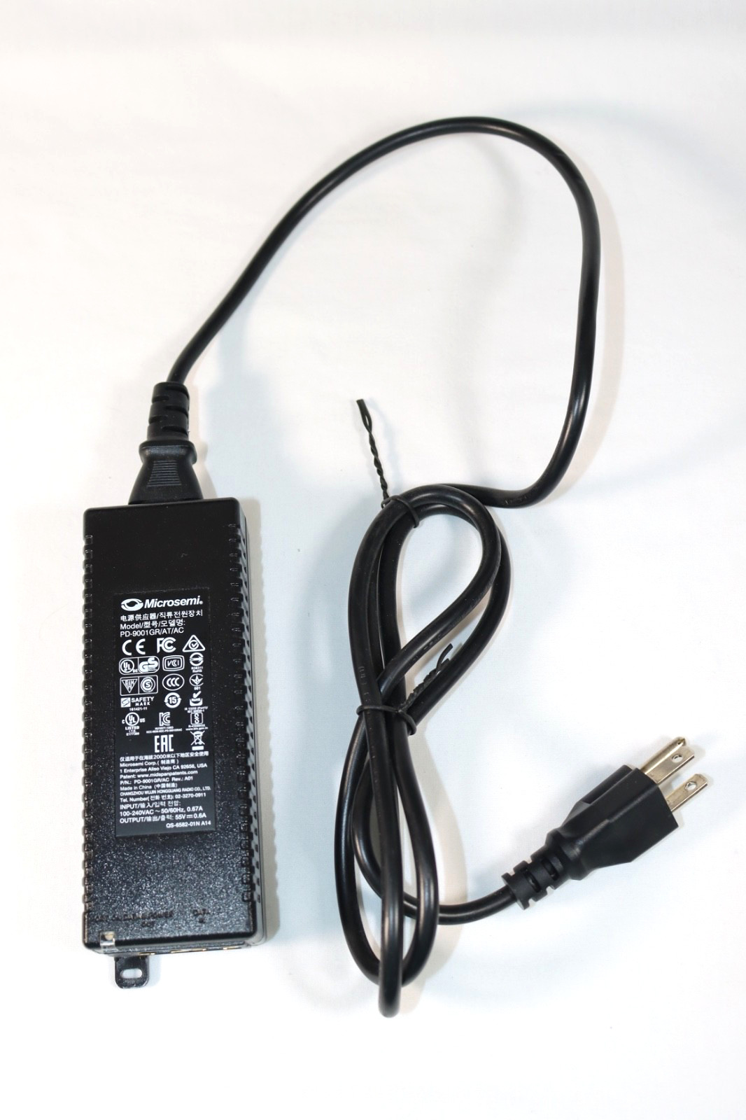 Microsemi PD-9001GR/AT/AC 1-Port IEEE PoE Injector Power over Ethernet