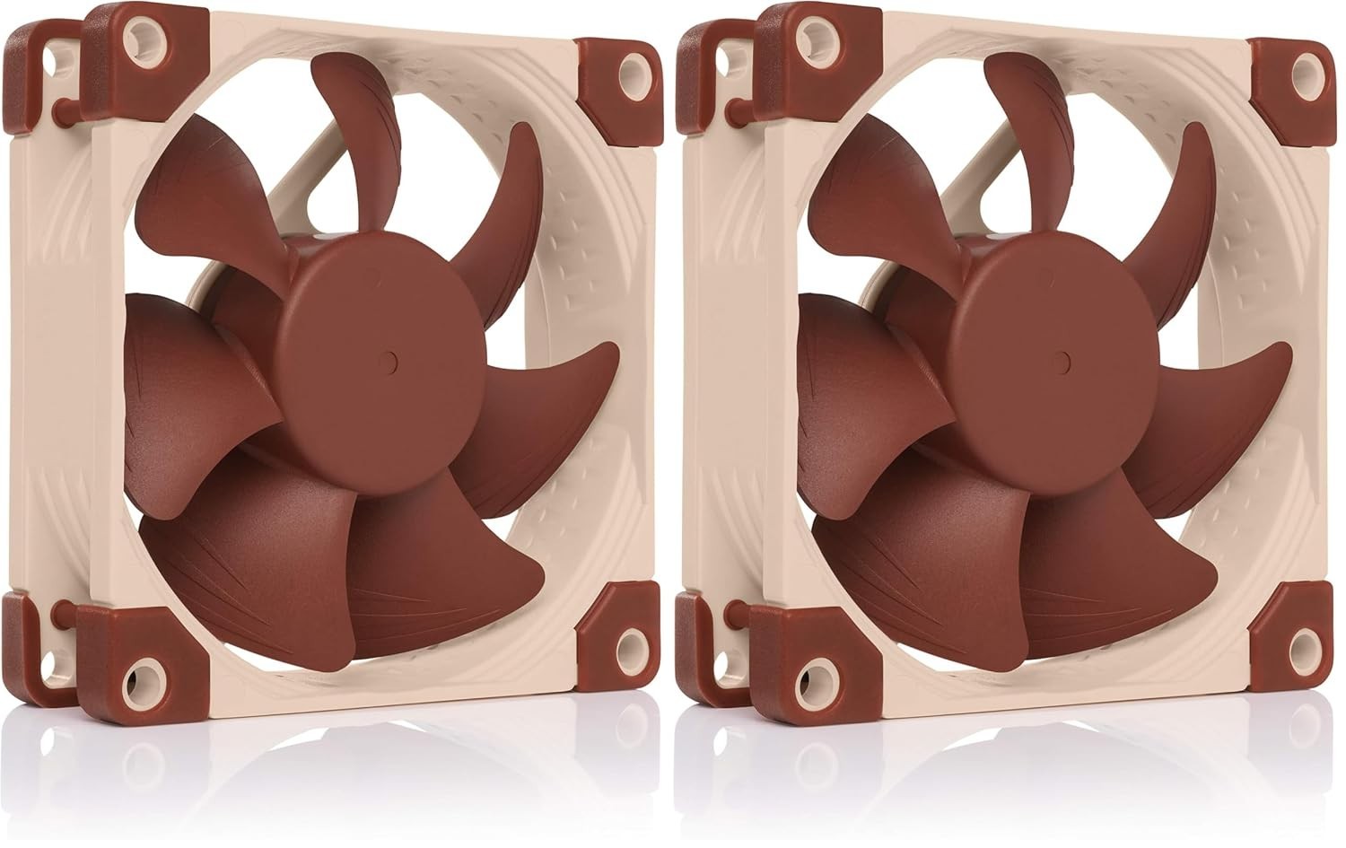NF-, Ultra Quiet Silent Fan, 3-Pin 80mm, Brown Pack of 2
