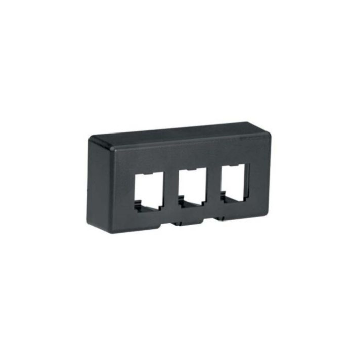 Panduit CFFPE3BL Furniture Faceplate Standard Opening ABS 3 Port Black