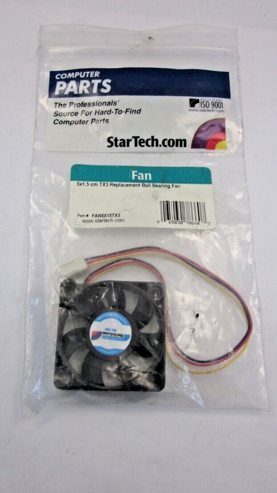 StarTech.com 50x15mm TX3 Replacement Ball Bearing Computer Case Fan FAN5X15TX3 