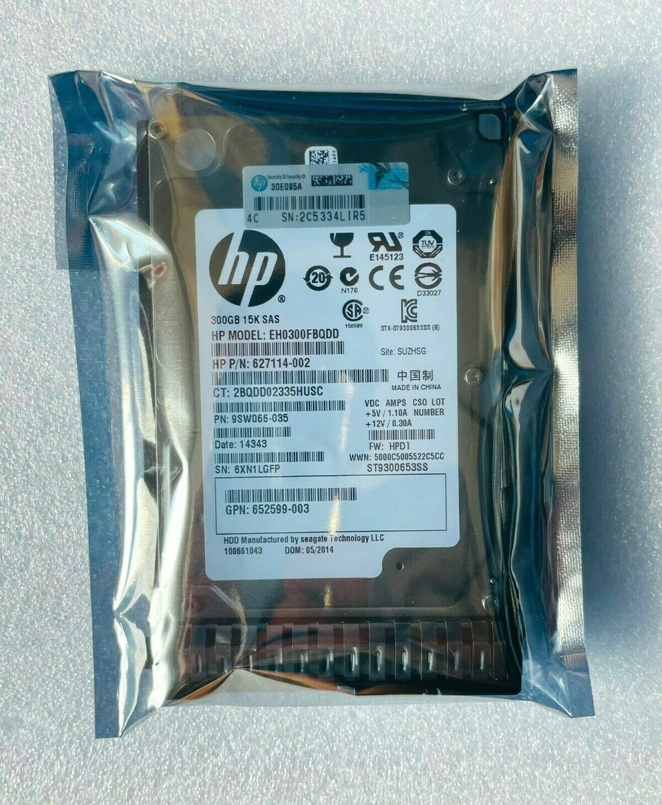 NEW HP 652611-B21 653960-001 HPE 300GB 15K 2.5 " 6G DP SAS SC ENT HDD Hard Drive