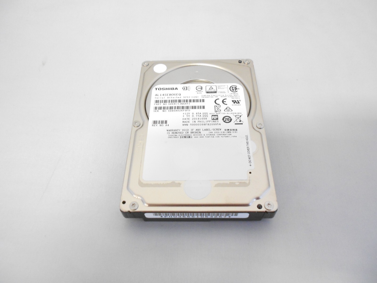 Toshiba 600GB 10K 2.5" SAS 12Gb/s Hard Drive Server Storage Array AL14SEB06EQ