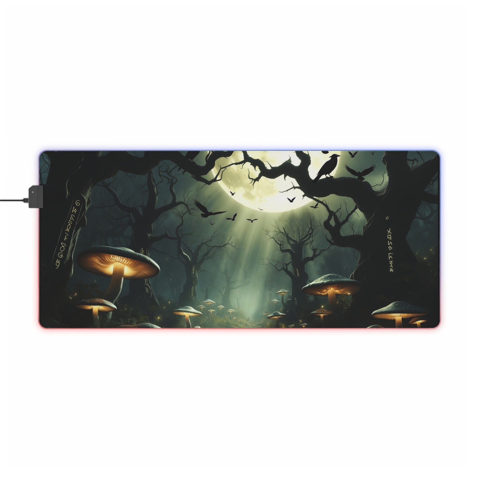 Mushroom Forest LED Gaming Mouse Pad | RGB Desk Mat